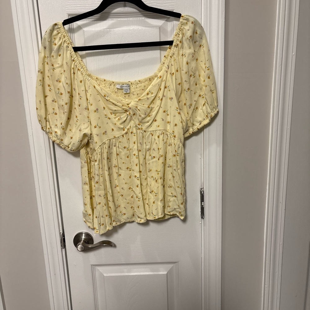 AE Yellow Floral Women's babydoll Top